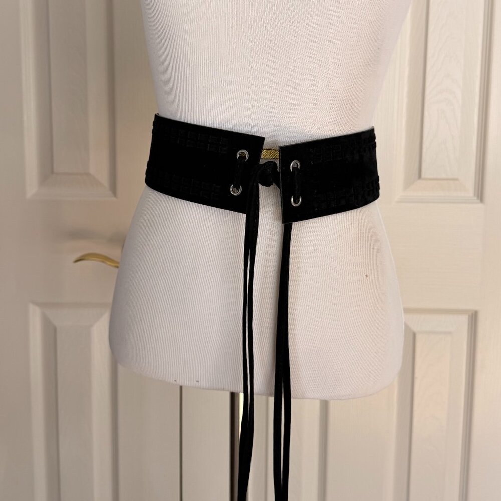New York & Co Women's Velvet Wrap Belt | Black | S/M | NWOT